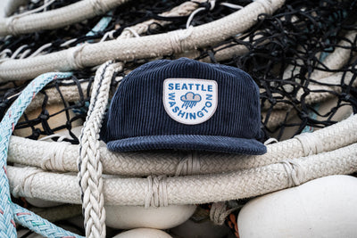 navy blue raincloud corduroy snapback Seattle hat