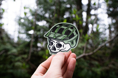 skull mountain bike sticker